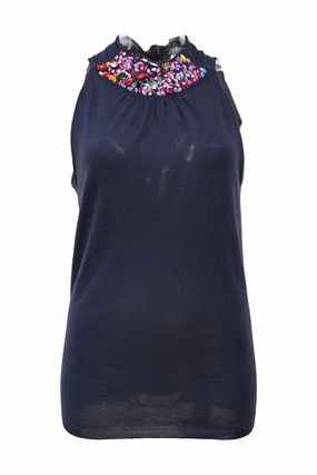 Layered Collar System LightweightWeave [WW46009] Christian Dior | Sleeveless Top