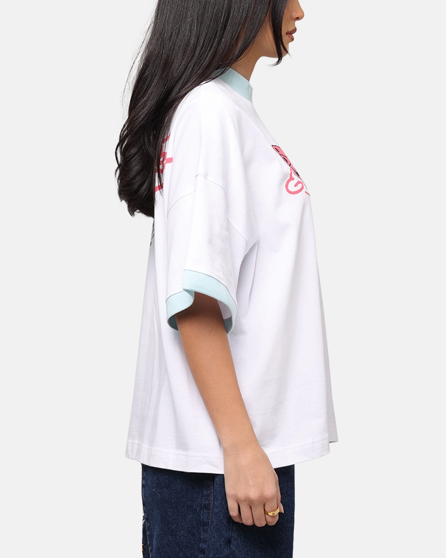 Self Fabric Tie Ed Hardy Butterfly Ringer T-Shirt White