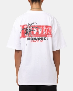 summer top Loiter Mechanic Drop T-Shirt White