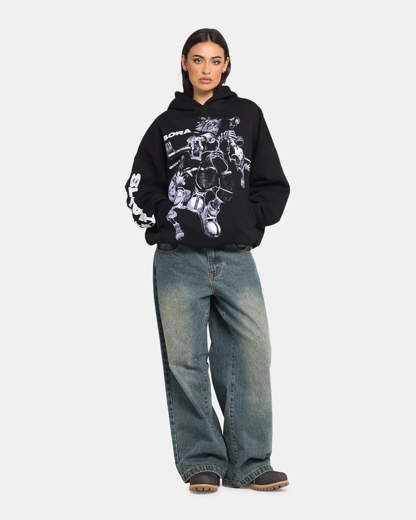 Cozy Wear AntiStatic Material Goat Crew Disney Kingdom Hearts Gang Premium Hoodie Black