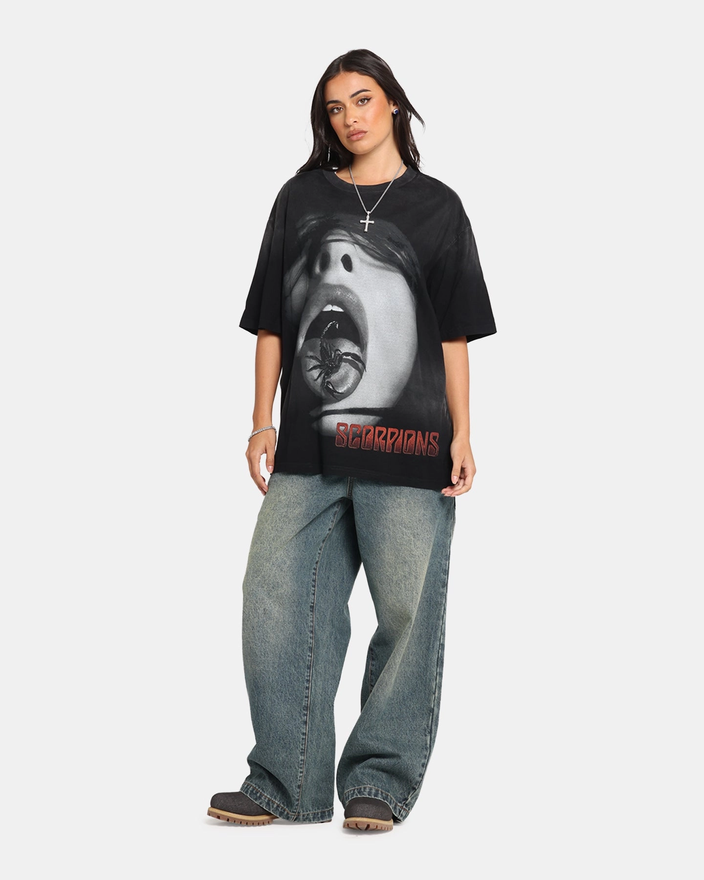 Scorpions Scorpions Blacked Out T-Shirt Washed Black ErgonomicSleeves ContrastPlacket