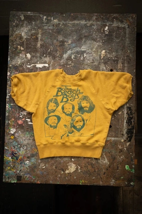 Airflow Weave Pattern Beach Boys Short Sleeve Sweatshirt