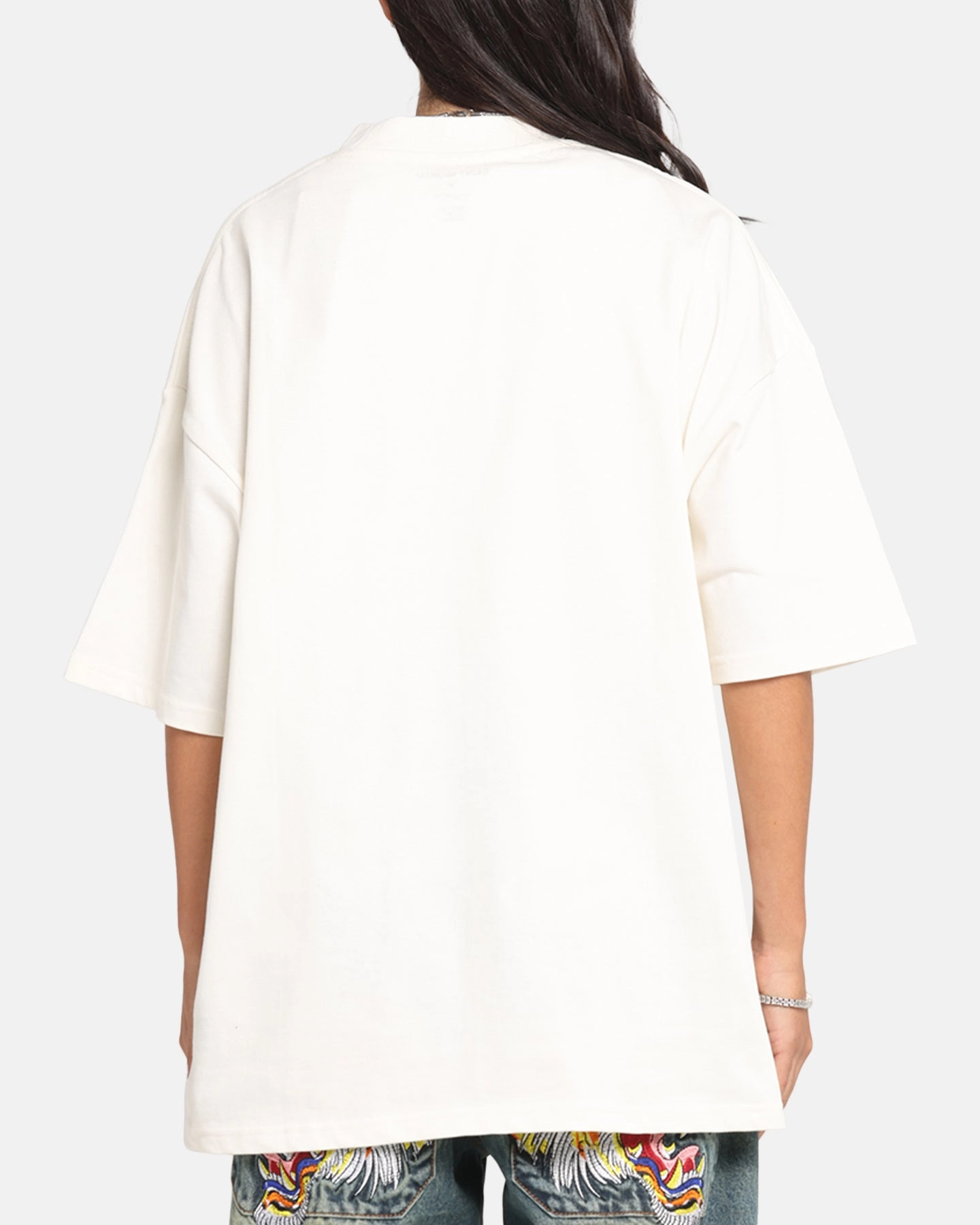 Saint Morta Scripture Mock Neck T-Shirt Off White MoistureWicking Technology
