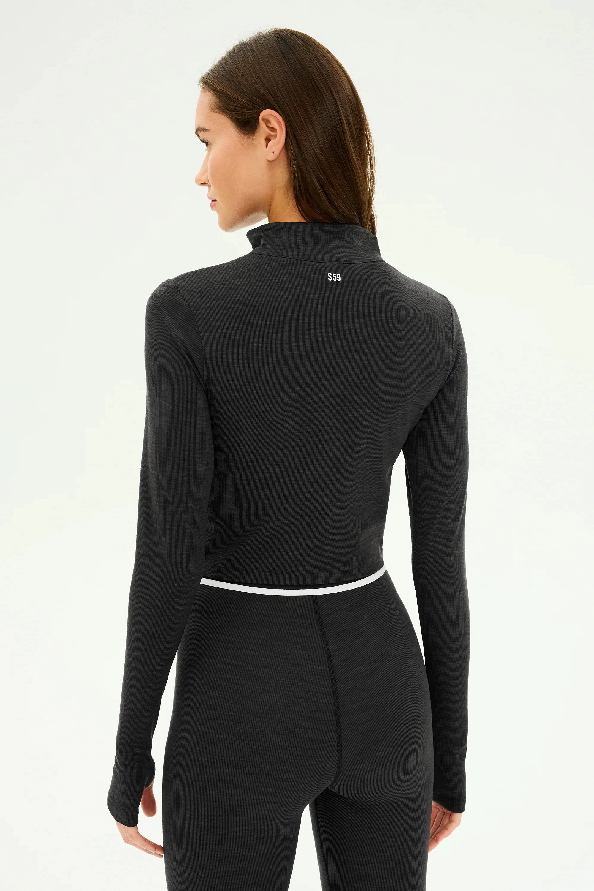 Stevie Active Rib Half Zip ButtonlessClosure Reinforced Elbow Patches