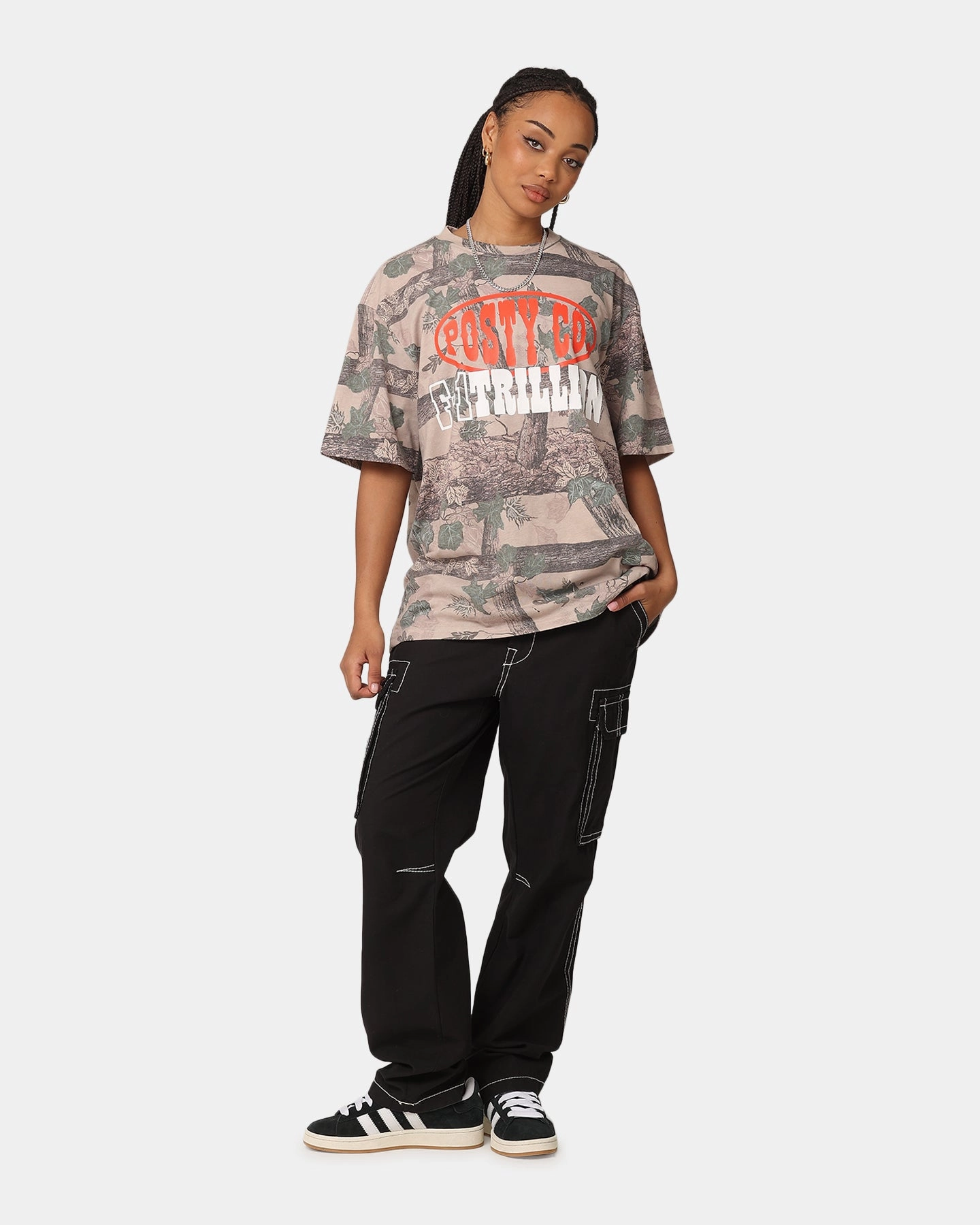 RibbedHemline Post Malone Posty Co Camo T-Shirt Camouflage