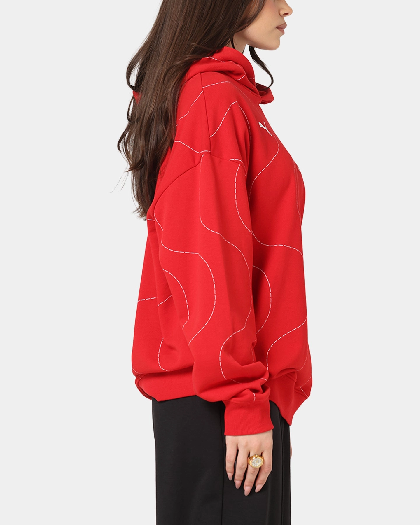 Puma X Scuderia Ferrari Monza Hoodie Rosso Corsa ReinforcedStitching AdaptiveFitFabric