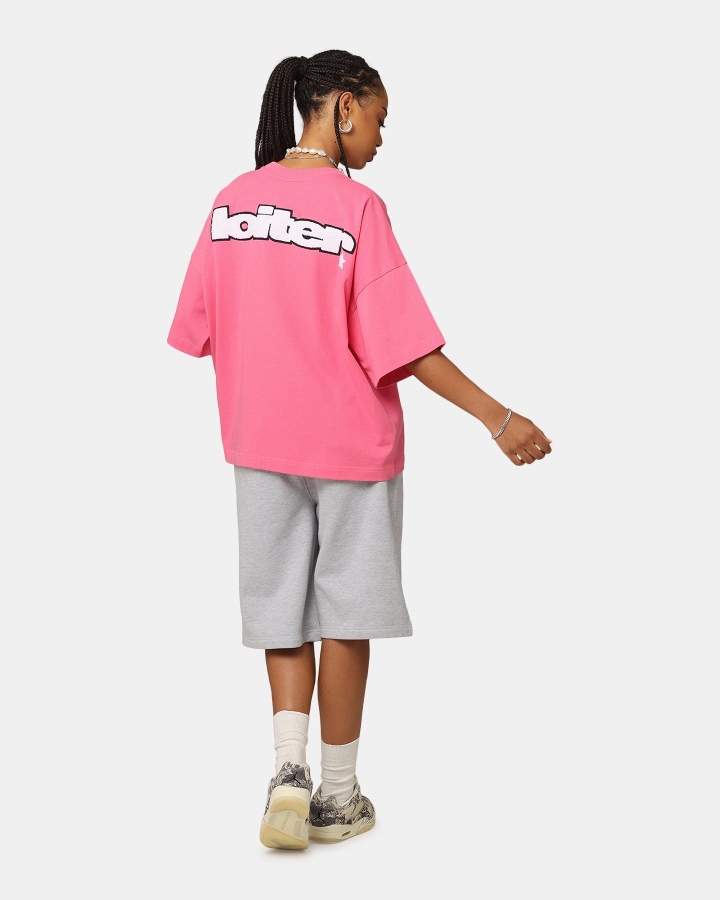 Stretch Technology Multi Pocket Functional Design Loiter Premium Essentials Boxy T-Shirt Pink