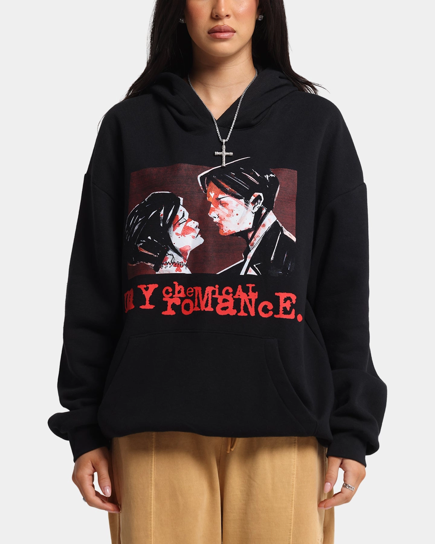 anti static coating NonScratchyLining My Chemical Romance Tear Us Apart Hoodie Black