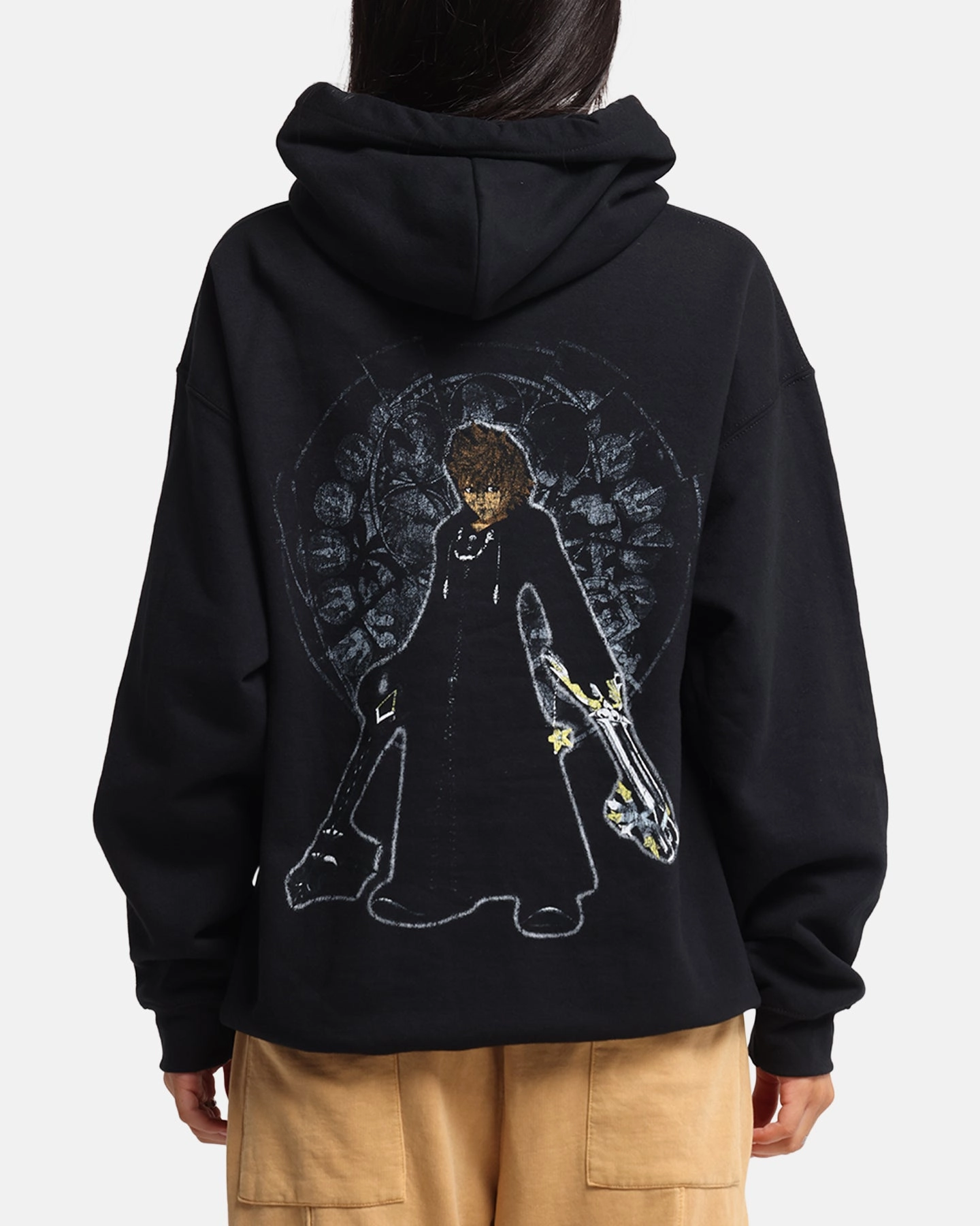 Goat Crew Disney Kingdom Hearts Roxas Hoodie Black Adjustable Hem Toggles
