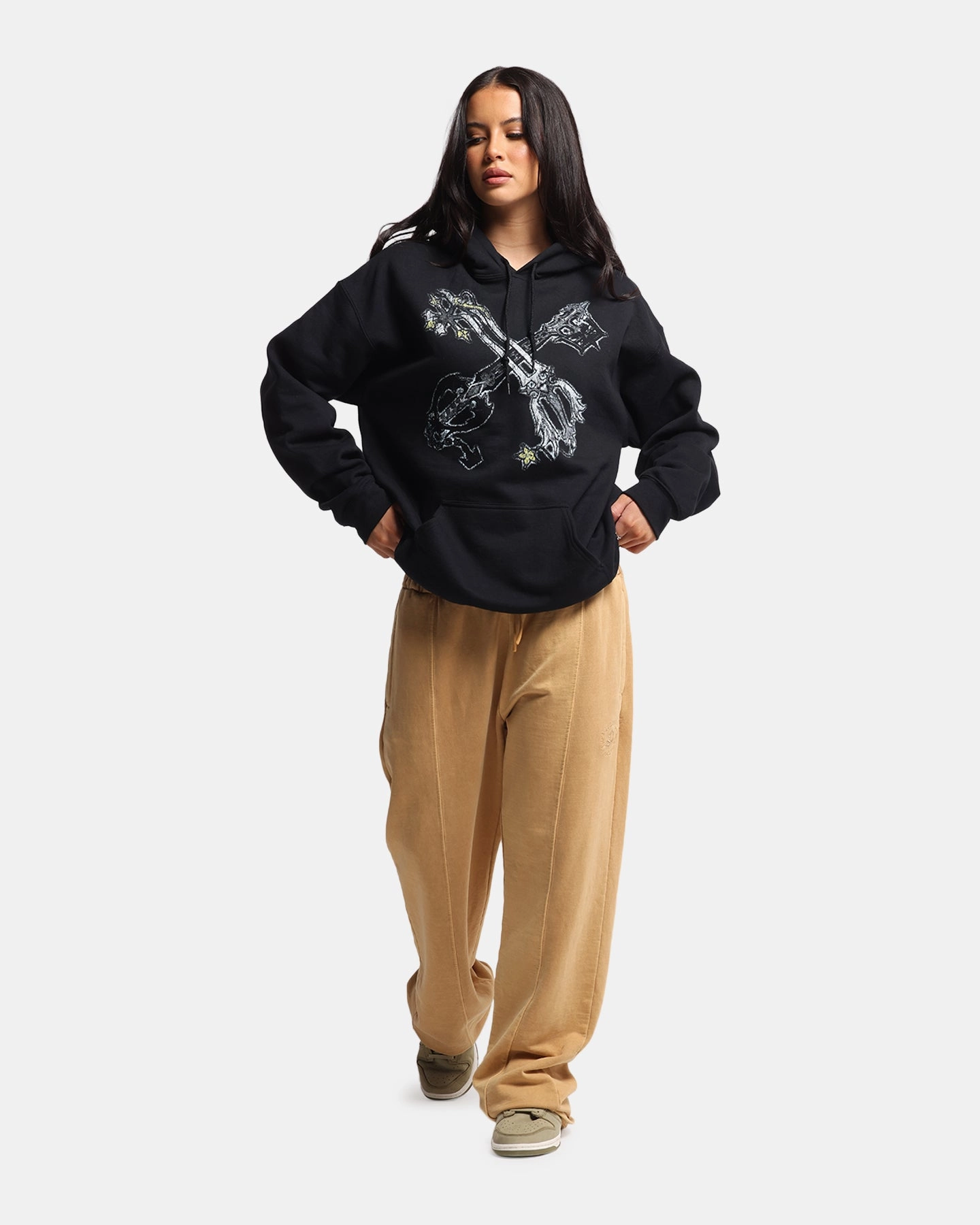 Goat Crew Disney Kingdom Hearts Roxas Hoodie Black Biodegradable Fiber Blend