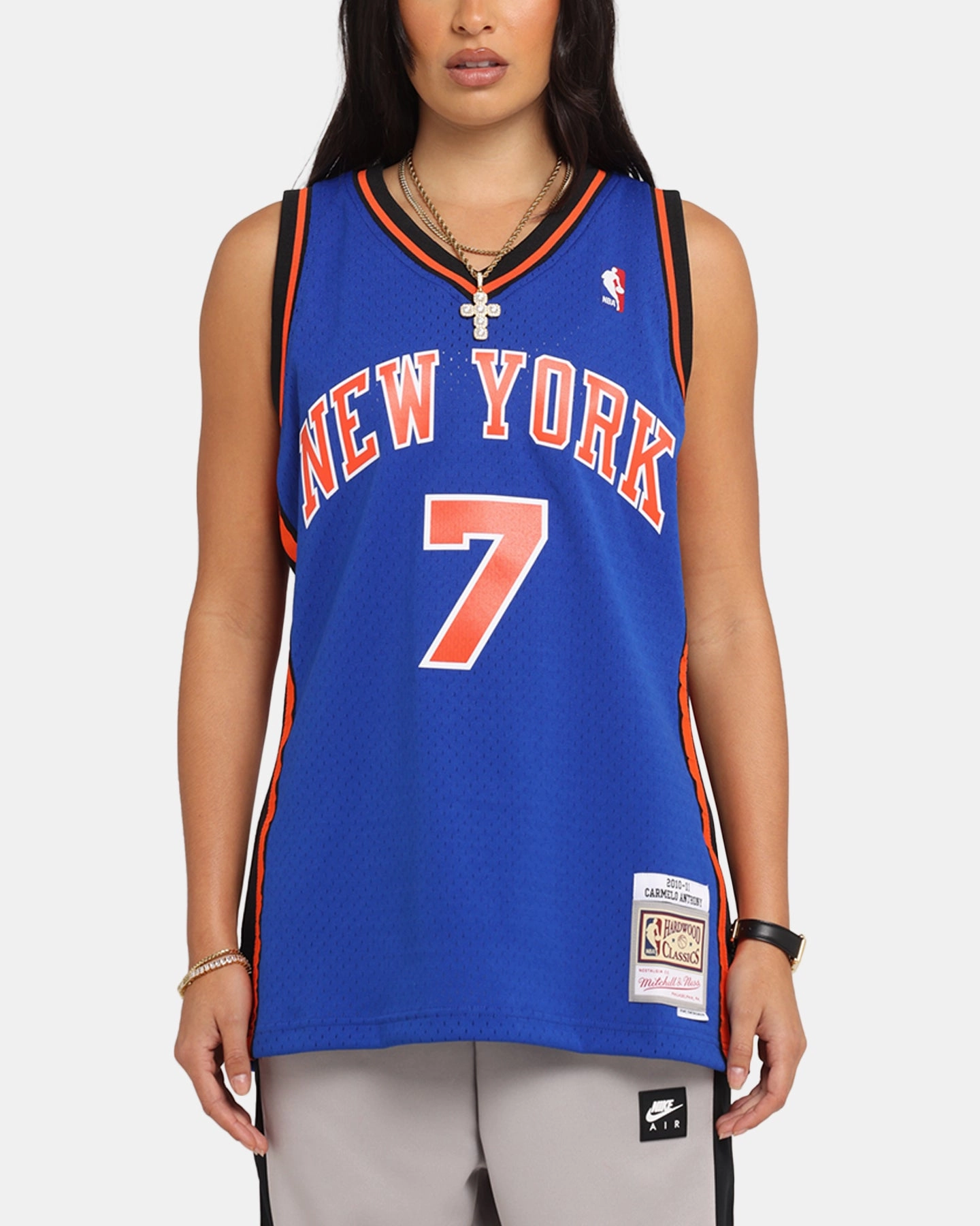 Noise Reduced Zipper TwillWeave Mitchell & Ness New York Knicks Carmelo Anthony 2010 Dark Jersey Royal