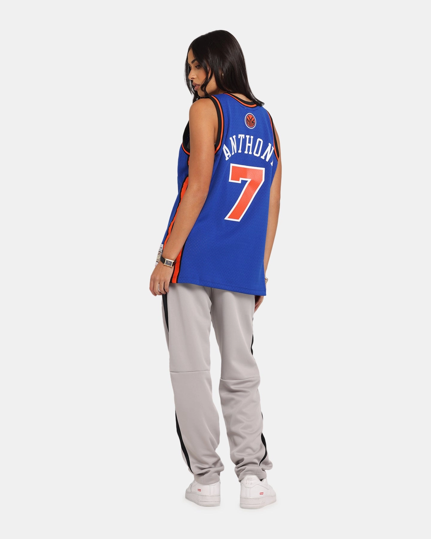 Mitchell & Ness New York Knicks Carmelo Anthony 2010 Dark Jersey Royal ZeroWaste Pattern