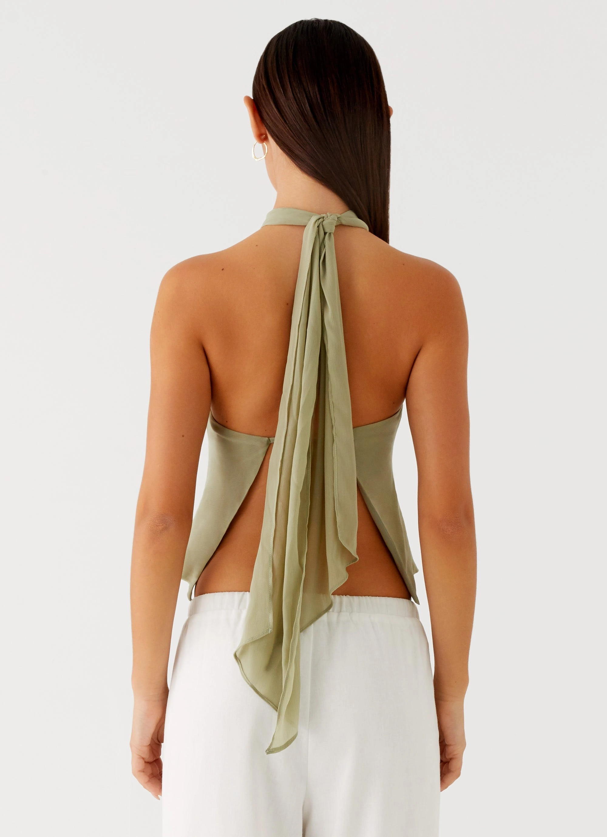 Maddox Scarf Top - Sage DoubleStitched Hem Moisture Control Technology
