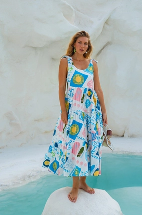 Calm Lines Fiesta Summer Maxi Dress