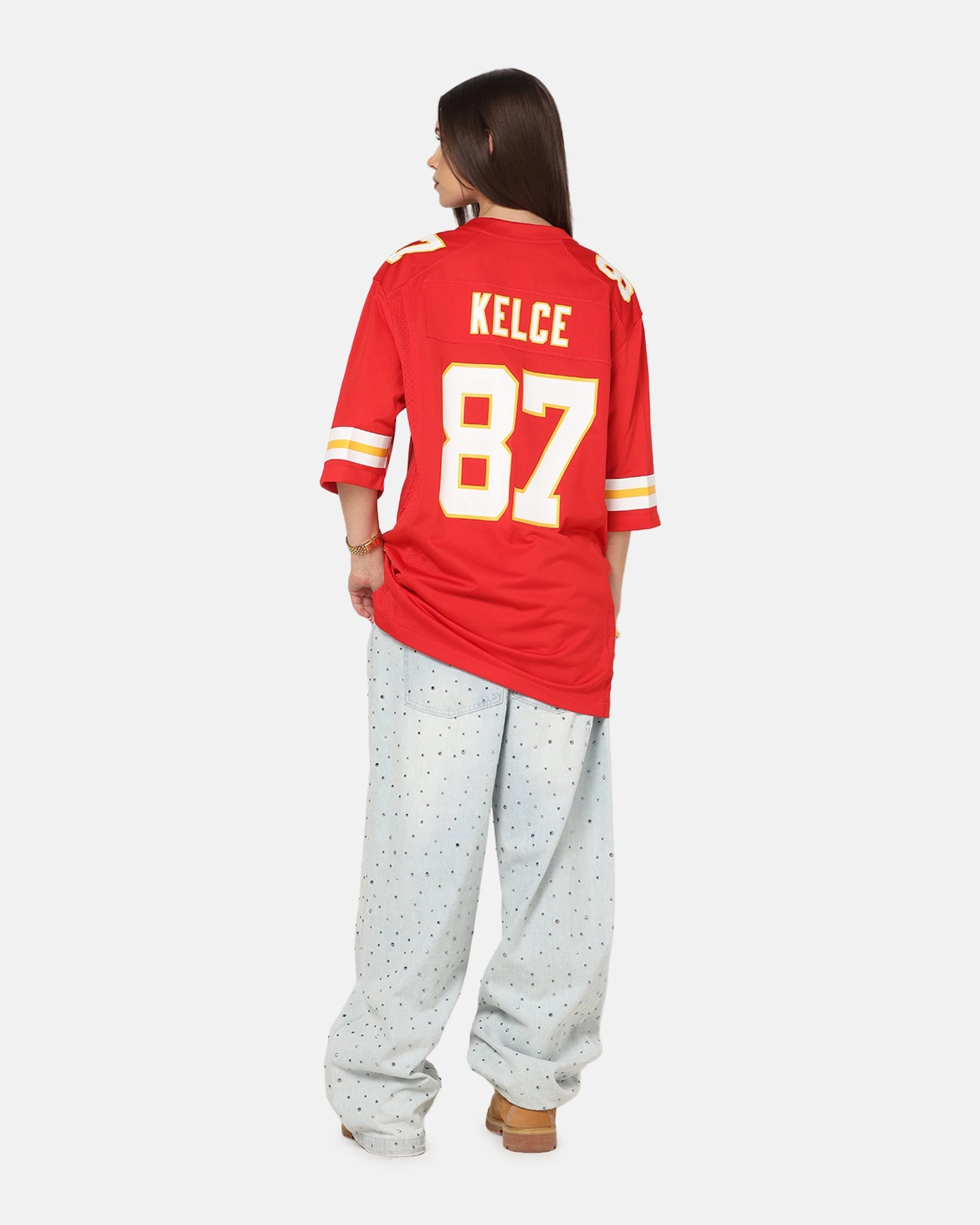 Multipurpose Design NonScratchyLining Nike Kansas City Chiefs Travis Kelce #87 Home Game NFL Jersey University Red