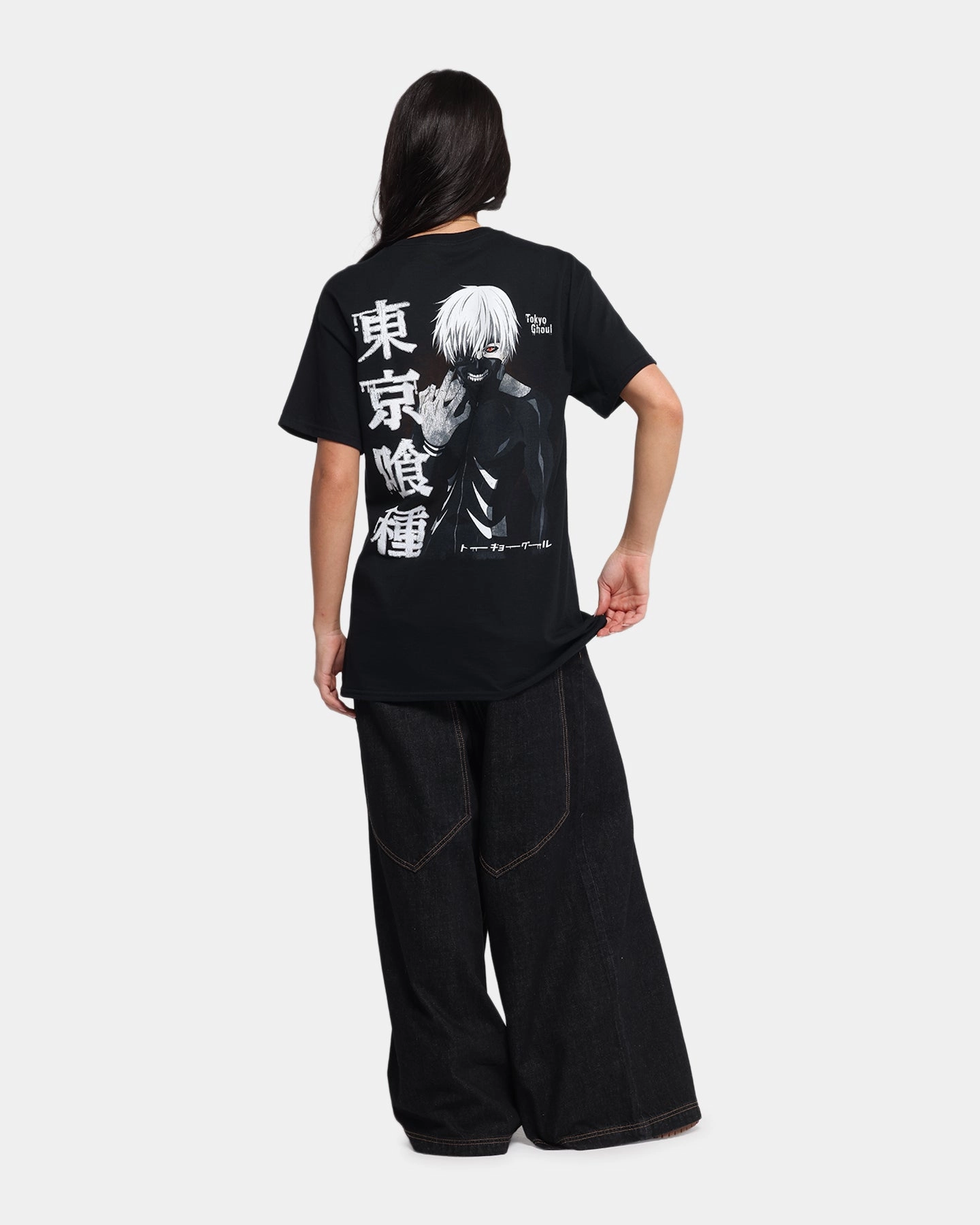Double Stitched Seams AntiPillTreatment Goat Crew X Tokyo Ghoul Kaneki T-Shirt Black