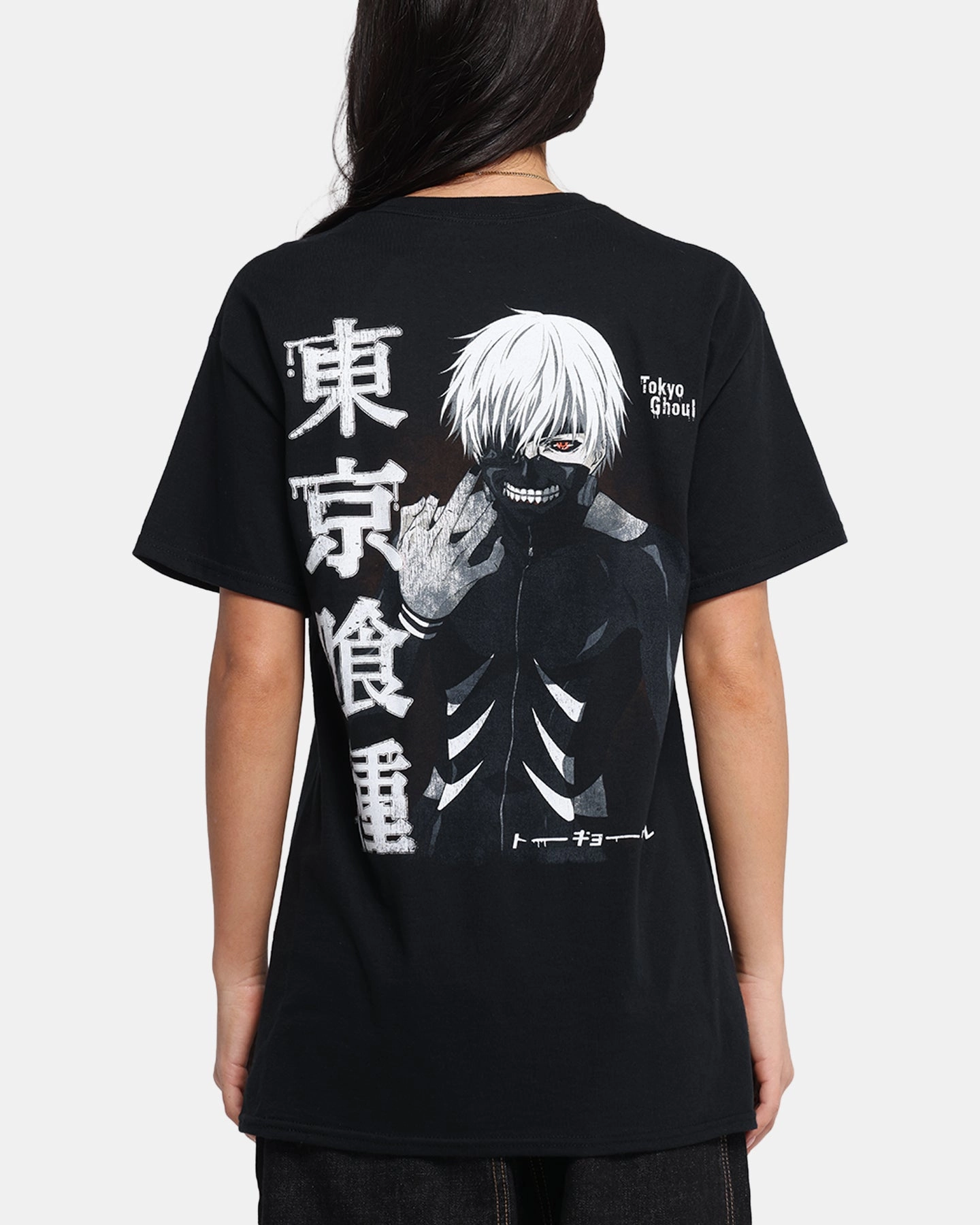 Comfy Style DoubleLayered Goat Crew X Tokyo Ghoul Kaneki T-Shirt Black