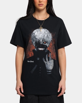 Athletic Wear Snag Resistant Surface Goat Crew X Tokyo Ghoul Kaneki T-Shirt Black