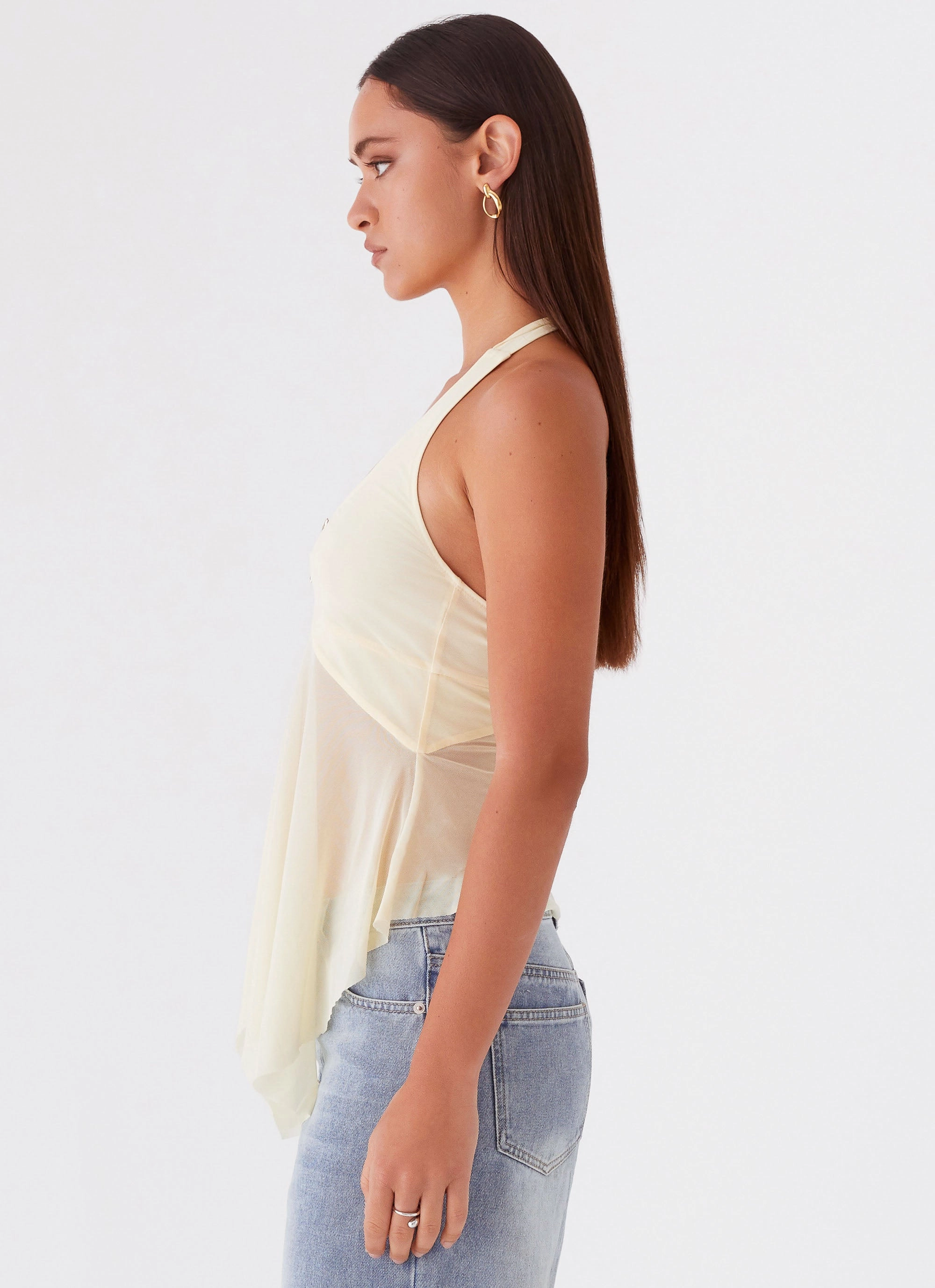 FlexibleRibbing Airy Mesh Lining Sunbeam Mesh Top - Yellow