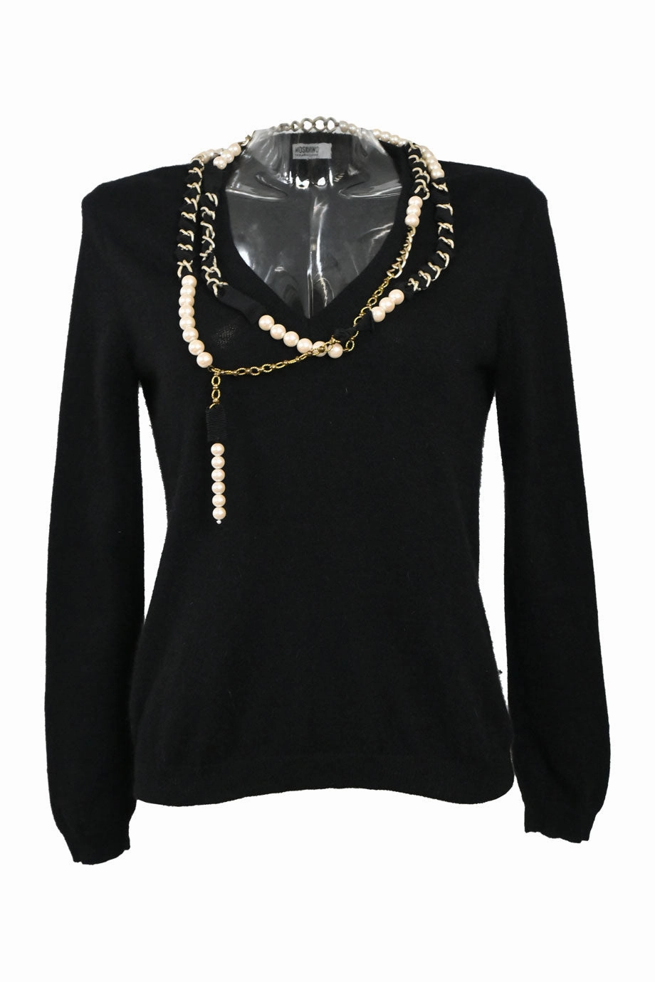 Recycled Polyester Blend Ribbed Detailing [WW37637] Moschino | Knitwear