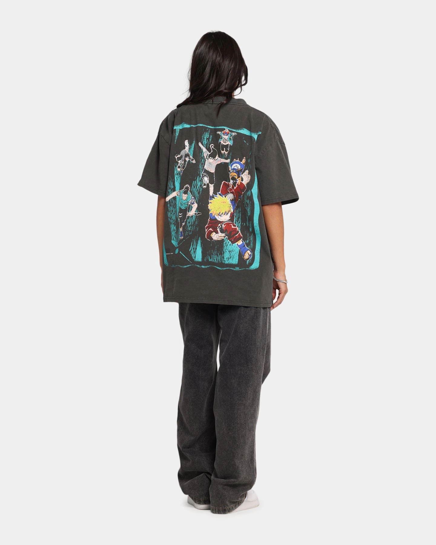 Easy to Wear Warm Fabric 73 Studio X Naruto Sasuke Retrieval Heavy T-Shirt Black Wash