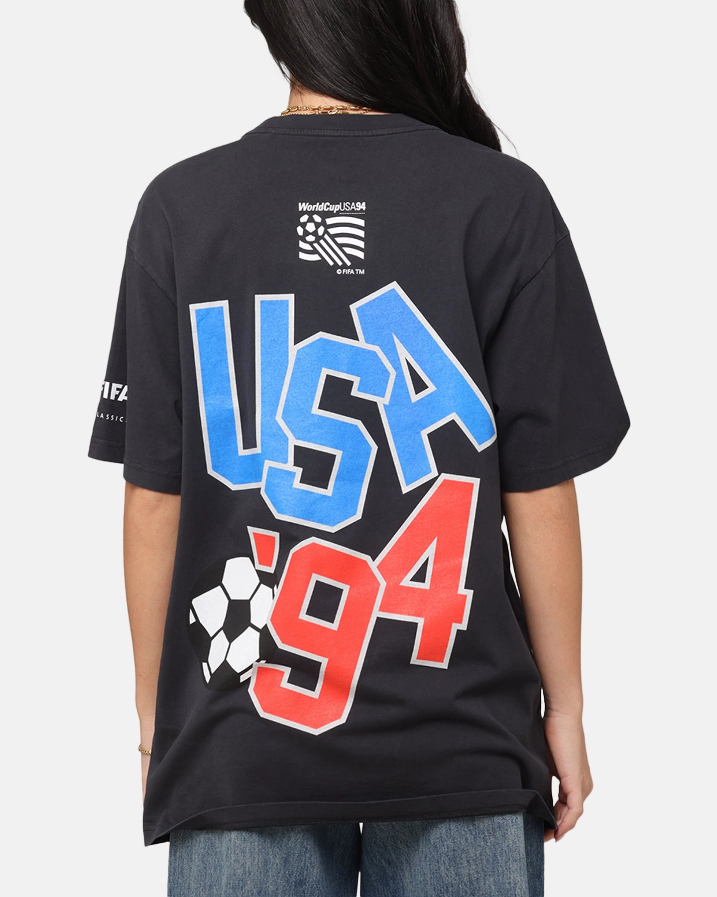 Fifa USA Mascot World Cup T-Shirt Faded Black AntiPilling Finish
