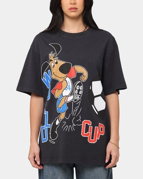 Fifa USA Mascot World Cup T-Shirt Faded Black Versatile Layering Cut WrinkleResistantTextile