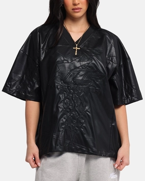Loiter Vegan Leather Football Top Black FadeResistant Treatment
