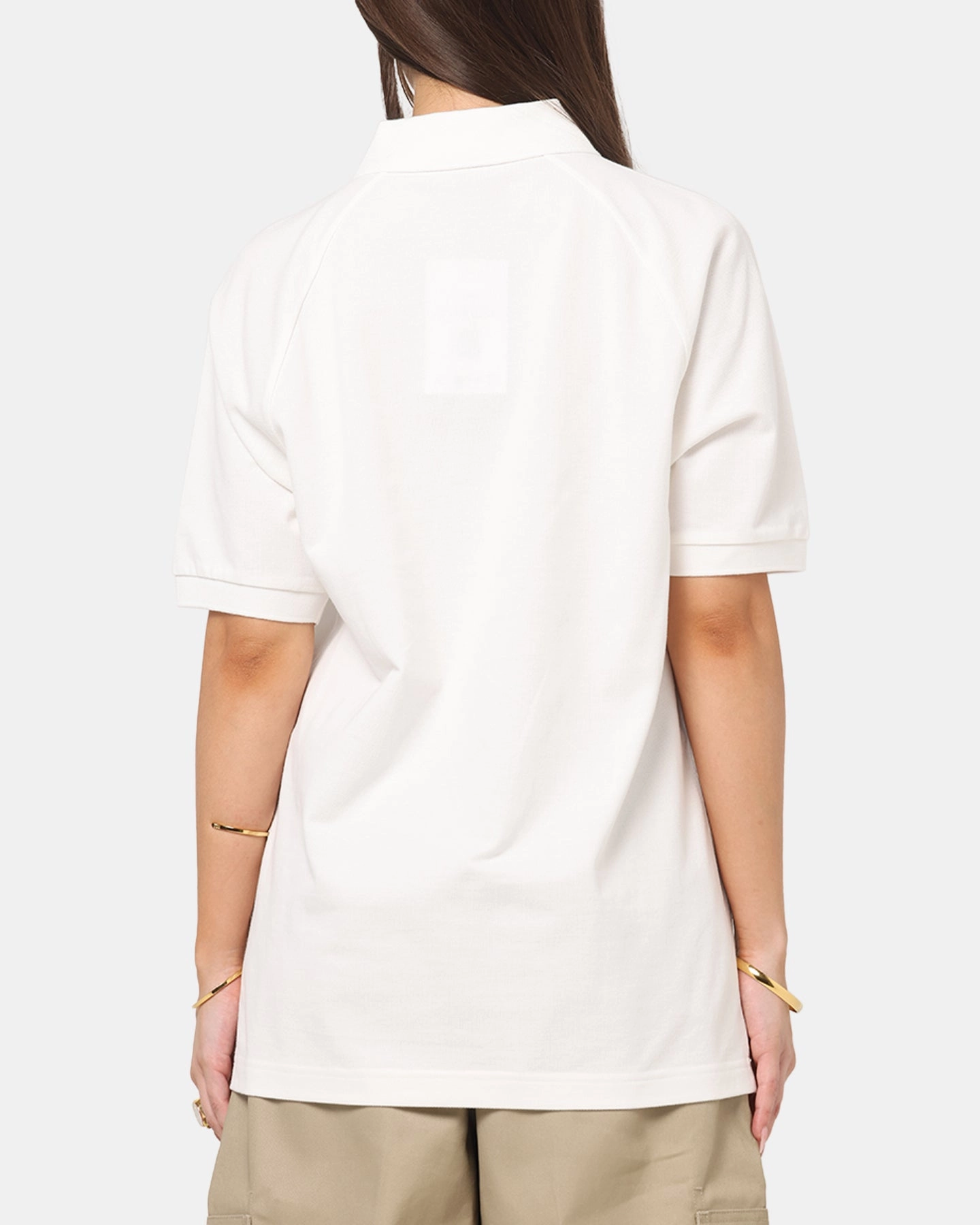 HighDensity Weave Fred Perry Crepe Pique Zip Neck Polo Shirt Snow White