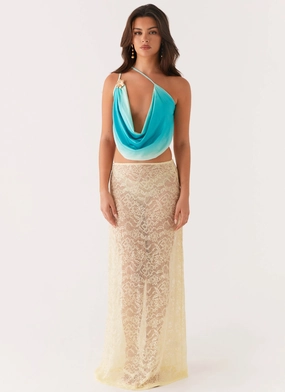 FlatlockStitching Everyday Look Phoebe Top - Green Gradient