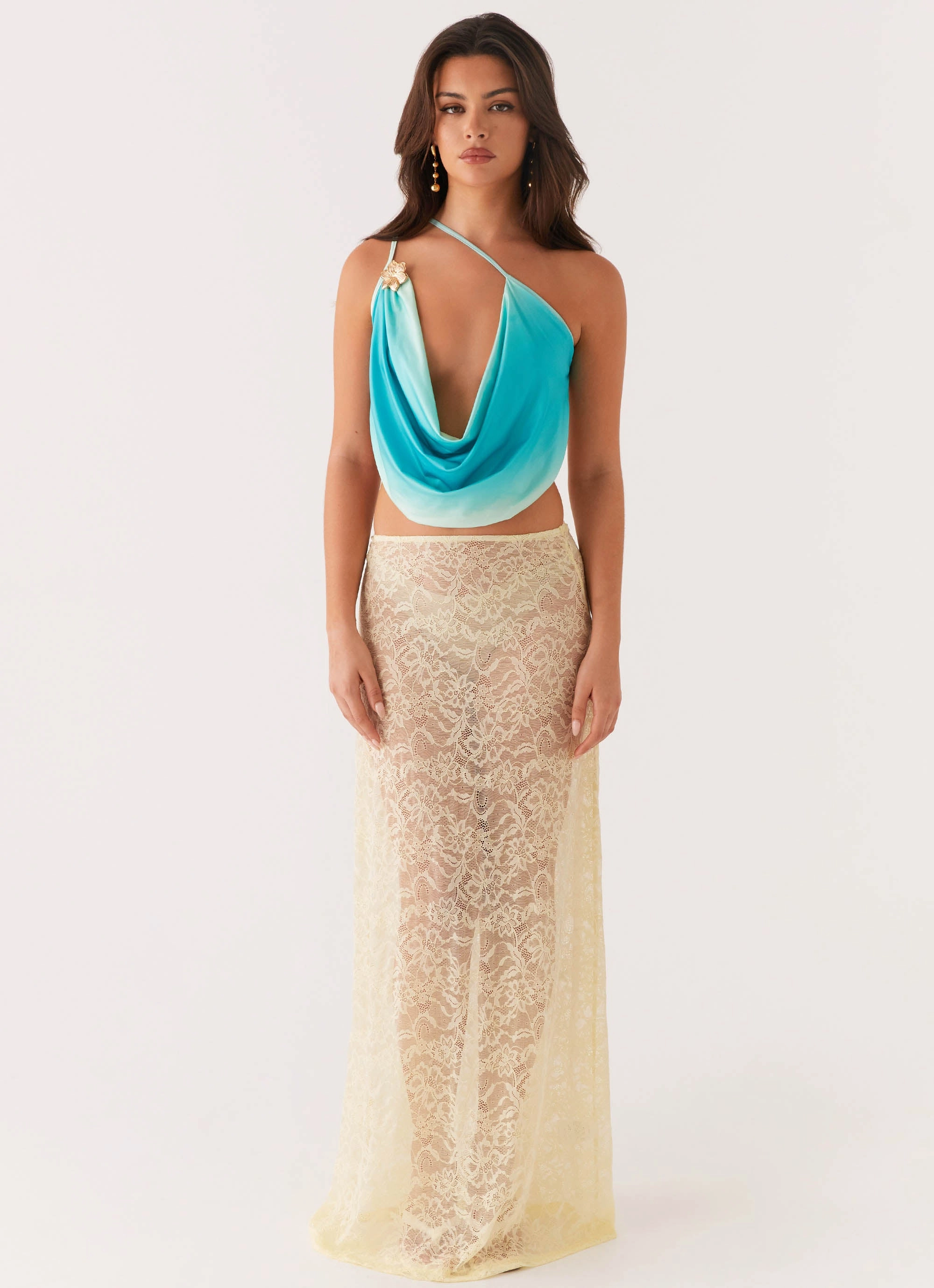 FlatlockStitching Everyday Look Phoebe Top - Green Gradient