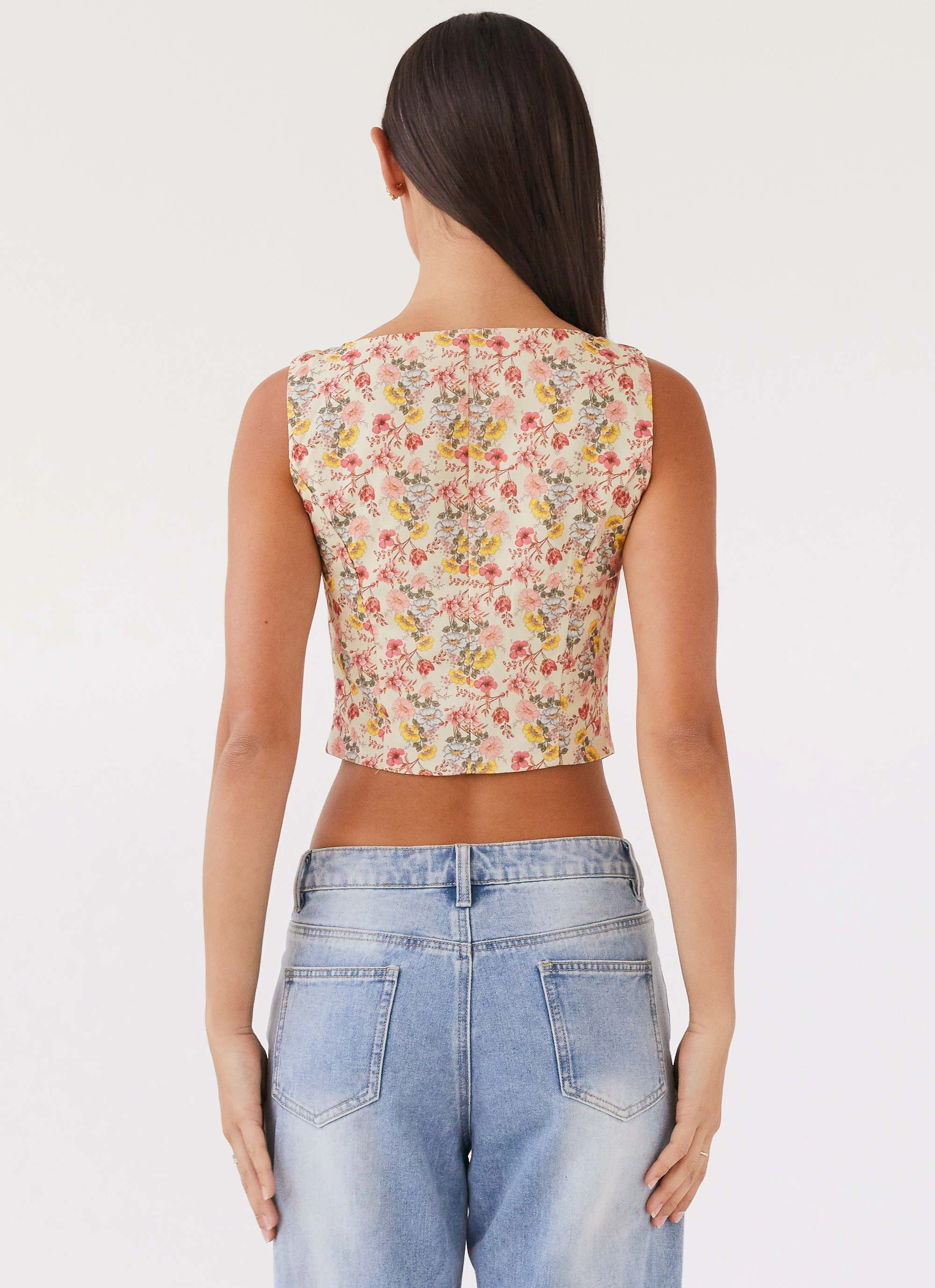 NonRestrictiveCollar Take Me Away Corset Top - Garden Party