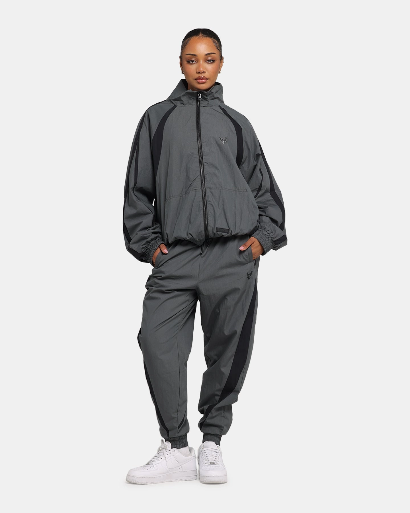 Anti Odor Finish Roll Up Sleeve Design The Anti Order Acolyte Windbreaker Jacket Grey/Black