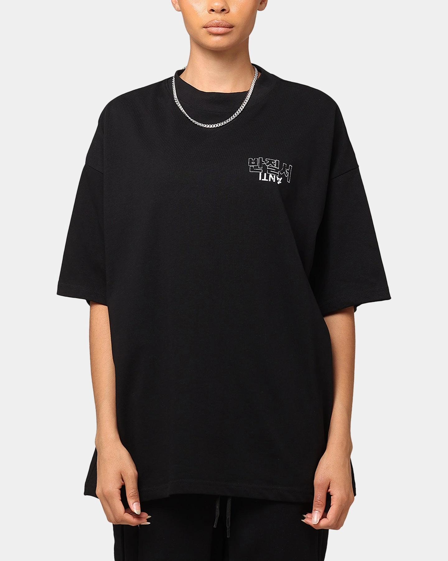 The Anti Order Agma Mock Neck T-Shirt Black LatticeKnit VentilatedBack