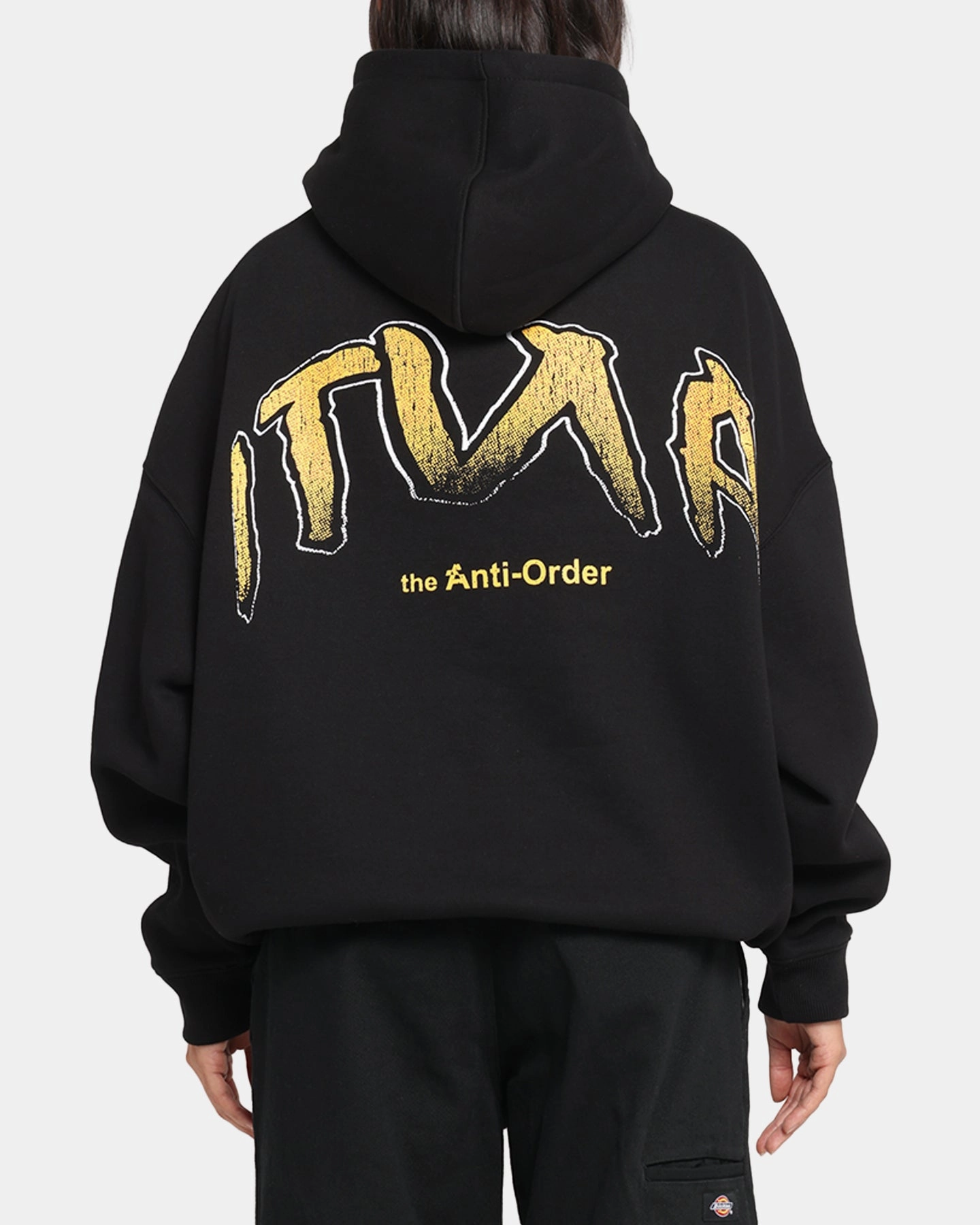 The Anti Order Anti Collegate Boxy Hoodie Black MicroPerforated Details Double Stitched Seams