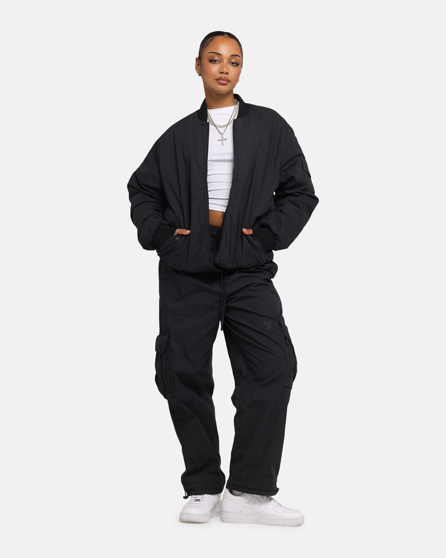 The Anti Order Anti Essential Oversized Bomber Jacket Black AllSeason Wearability WrinkleResistant