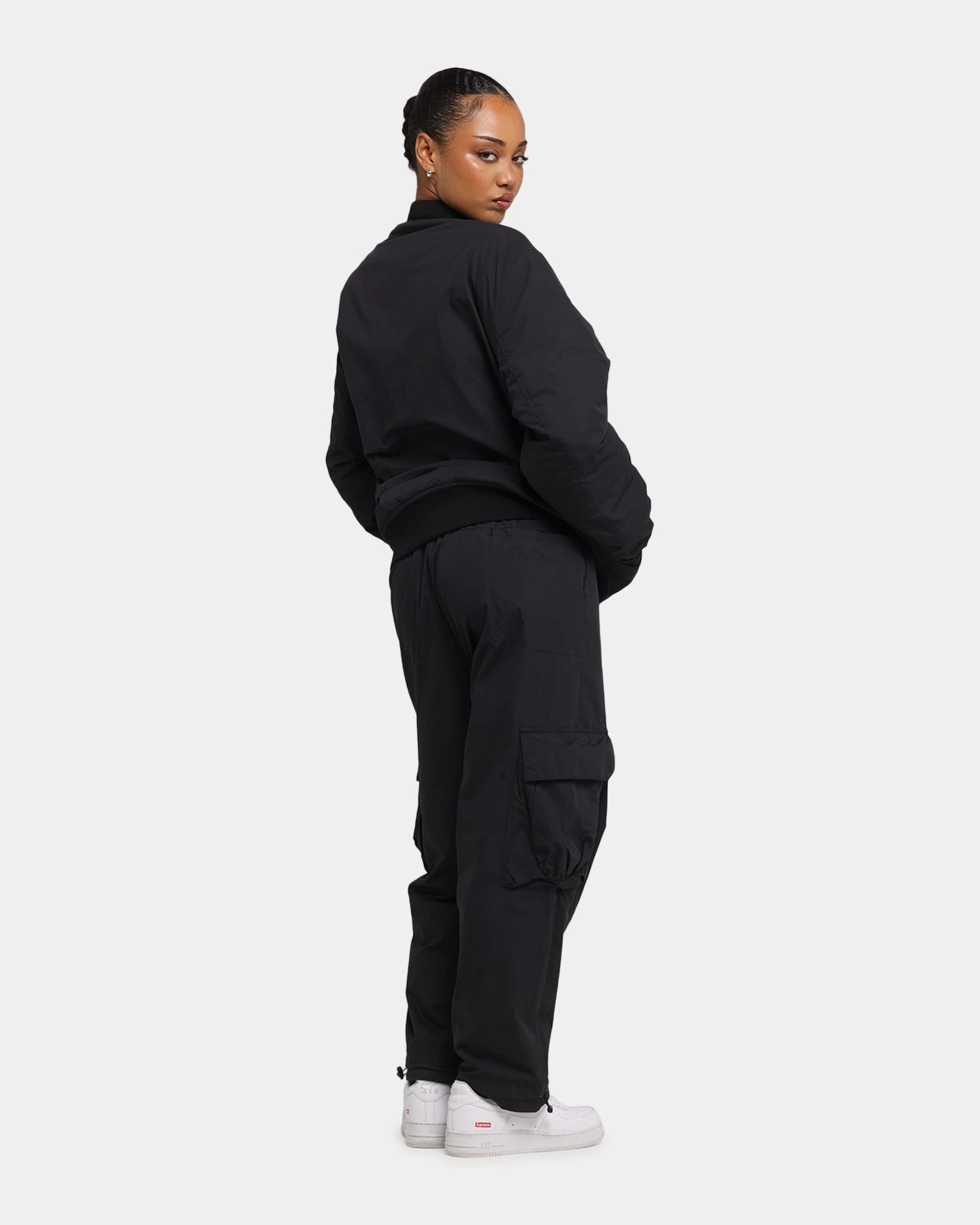 The Anti Order Anti Essential Oversized Bomber Jacket Black DropShoulder WideNeckline