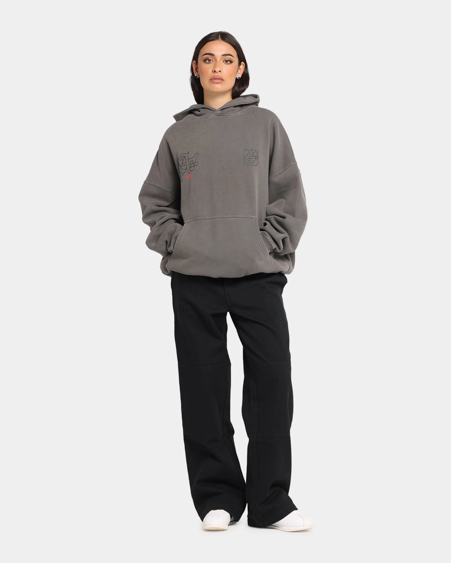 The Anti Order Arcade Boxy Hoodie Washed Charcoal StretchMaterial