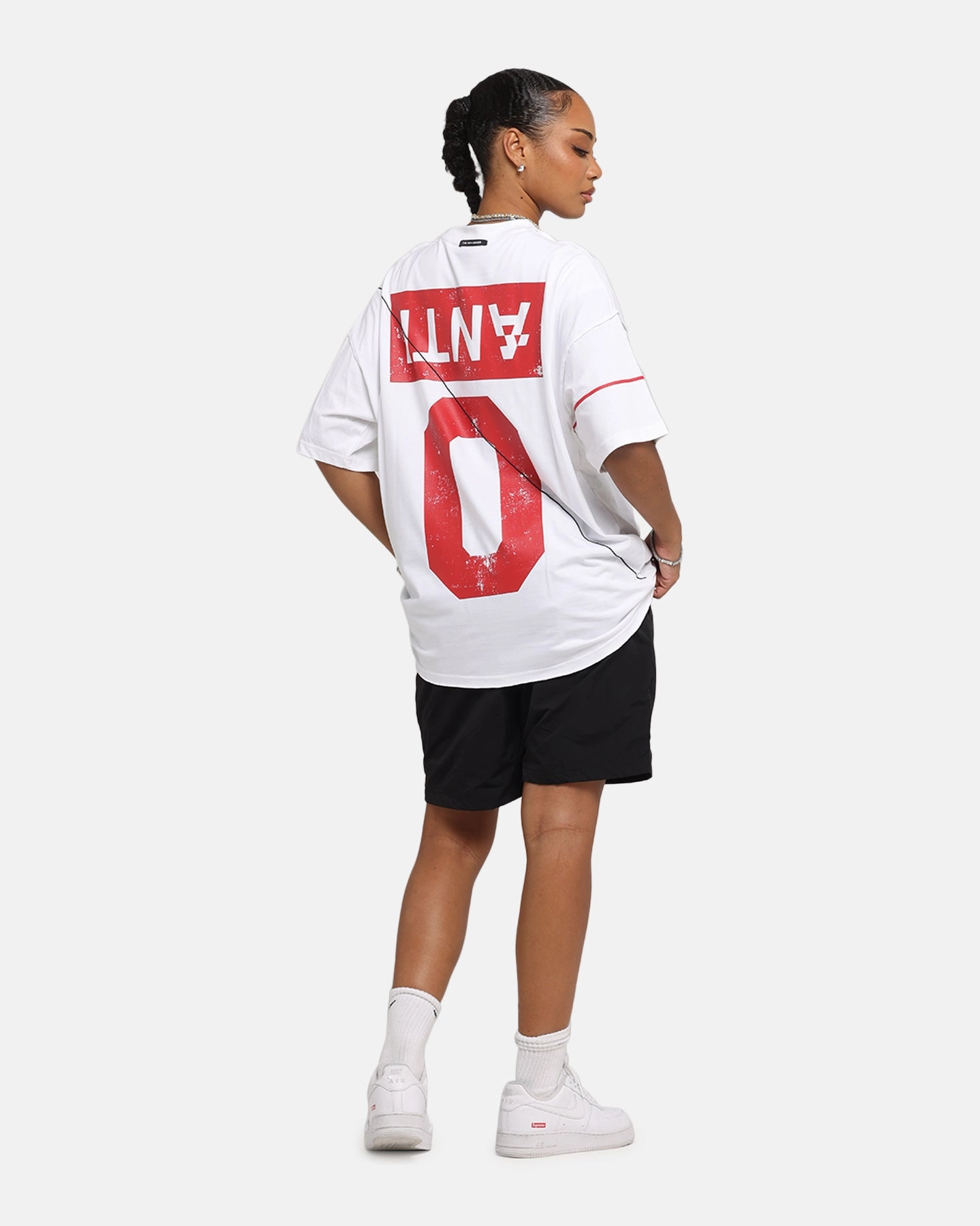 Quick Access Zipper FrictionResistantEdges The Anti Order Azero Non Seam Oversized T-Shirt White/Red