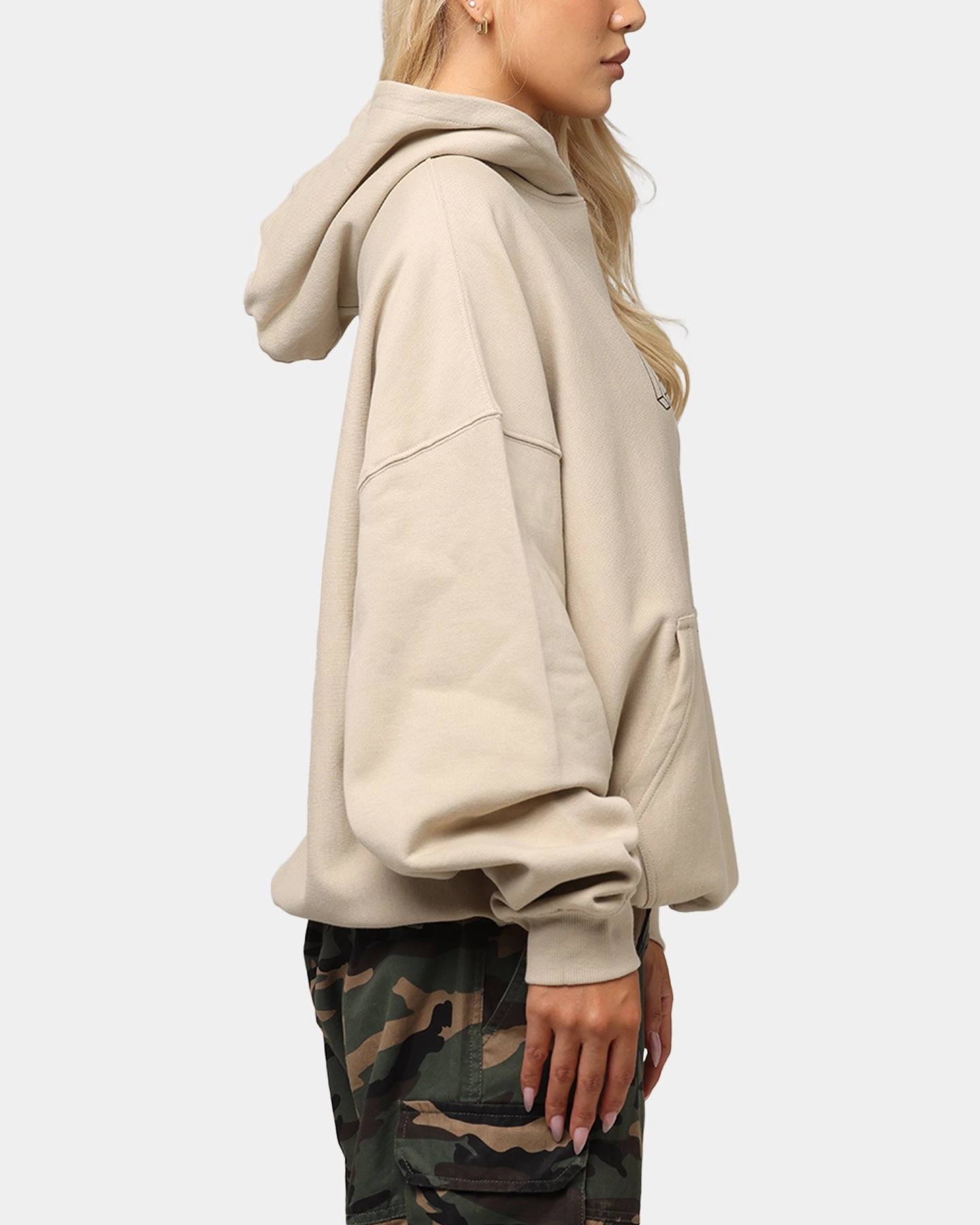Soft touch finish The Anti Order Dimension Boxy Hoodie Stone