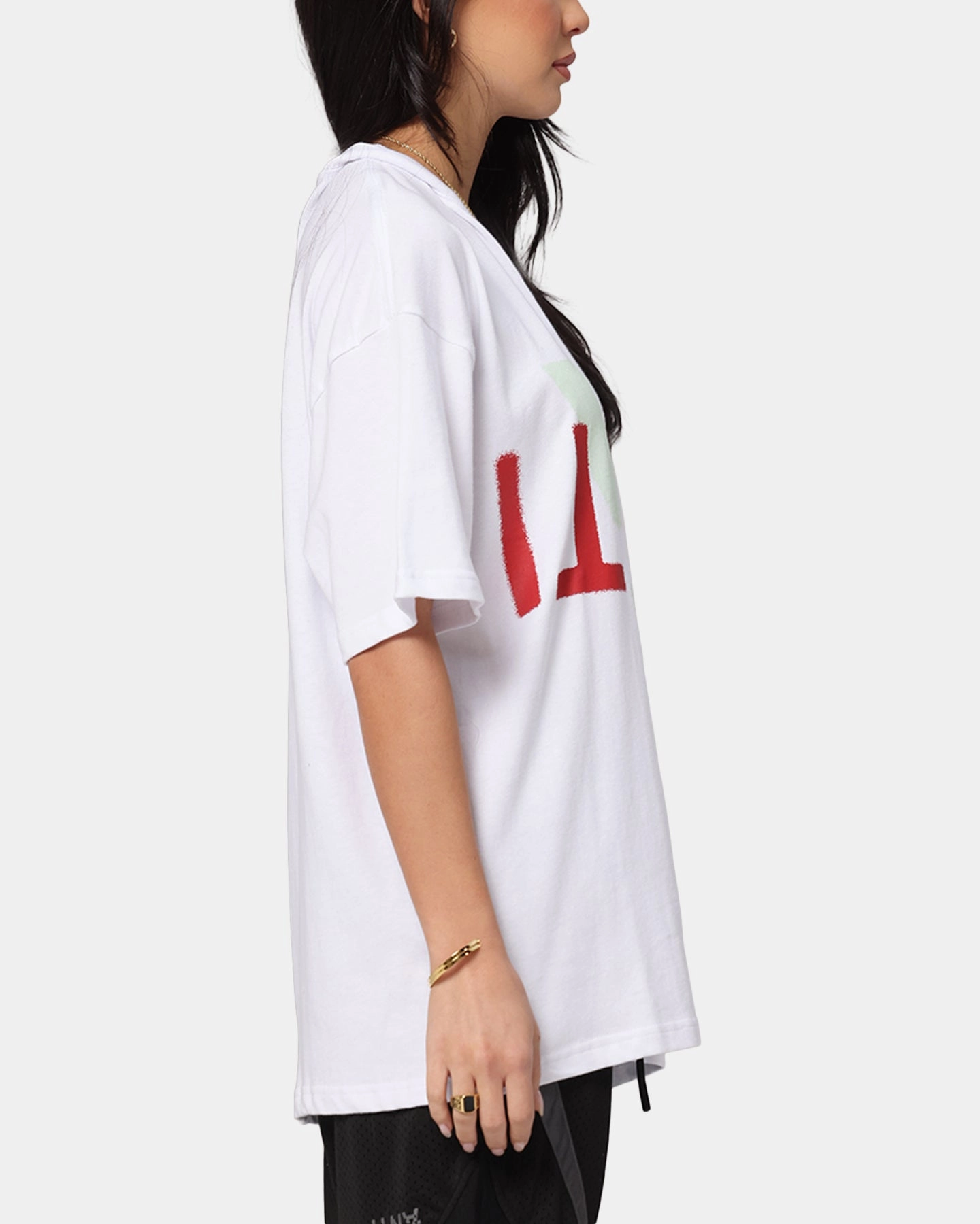 Thermal Regulating Design WrinkleResistantWeave The Anti Order Echo Spray Drop Shoulder T-Shirt White