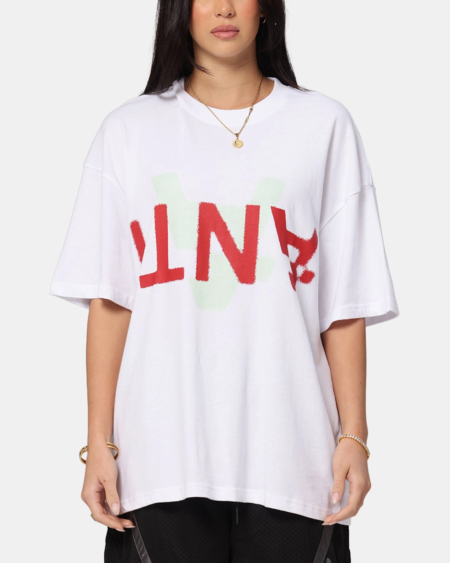 The Anti Order Echo Spray Drop Shoulder T-Shirt White AntiPill Finish