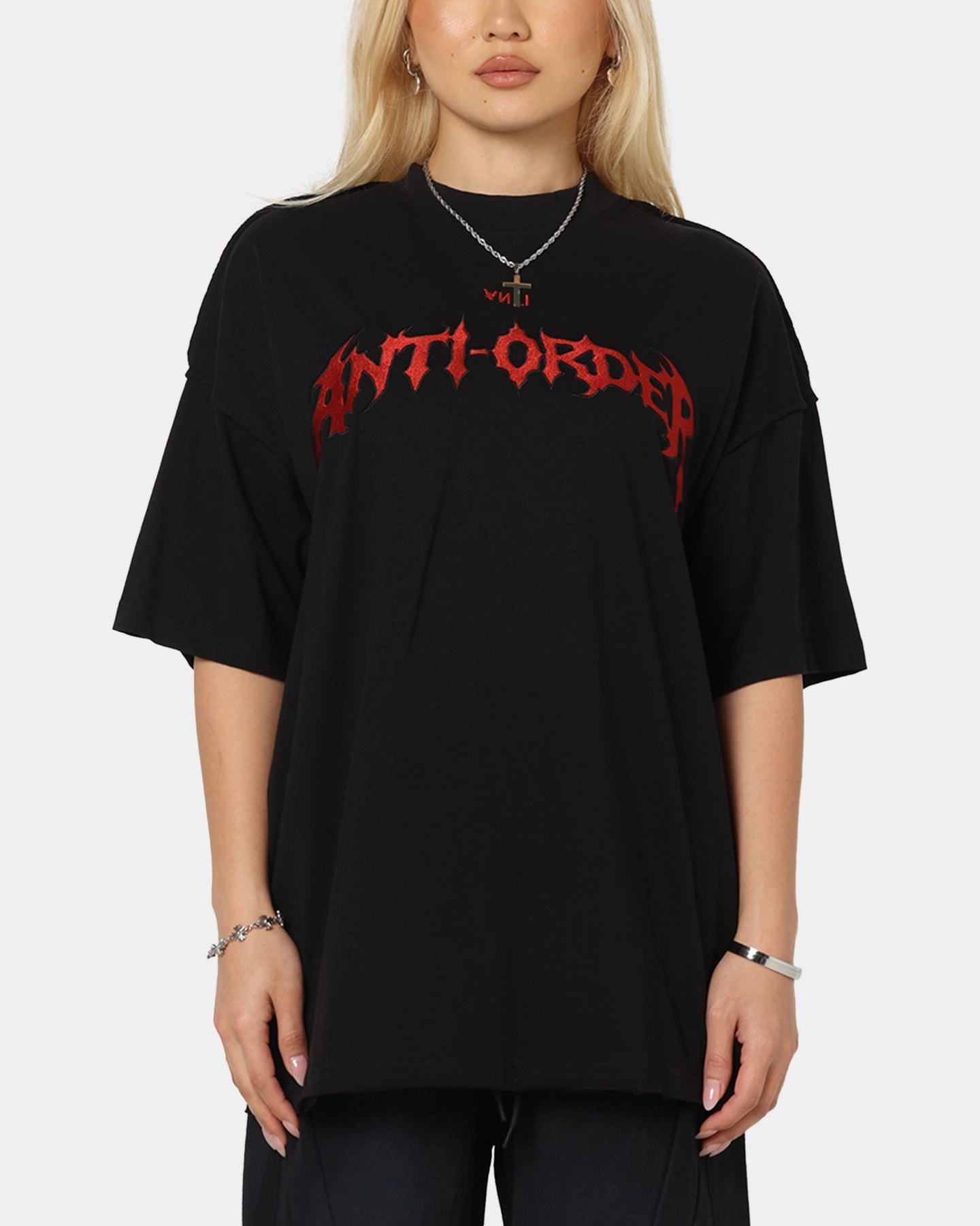 The Anti Order Mosh Non Seam T-Shirt Black/Red StretchMaterial