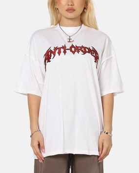The Anti Order Mosh Non Seam T-Shirt White/Red Sport Top Contrast Stitch