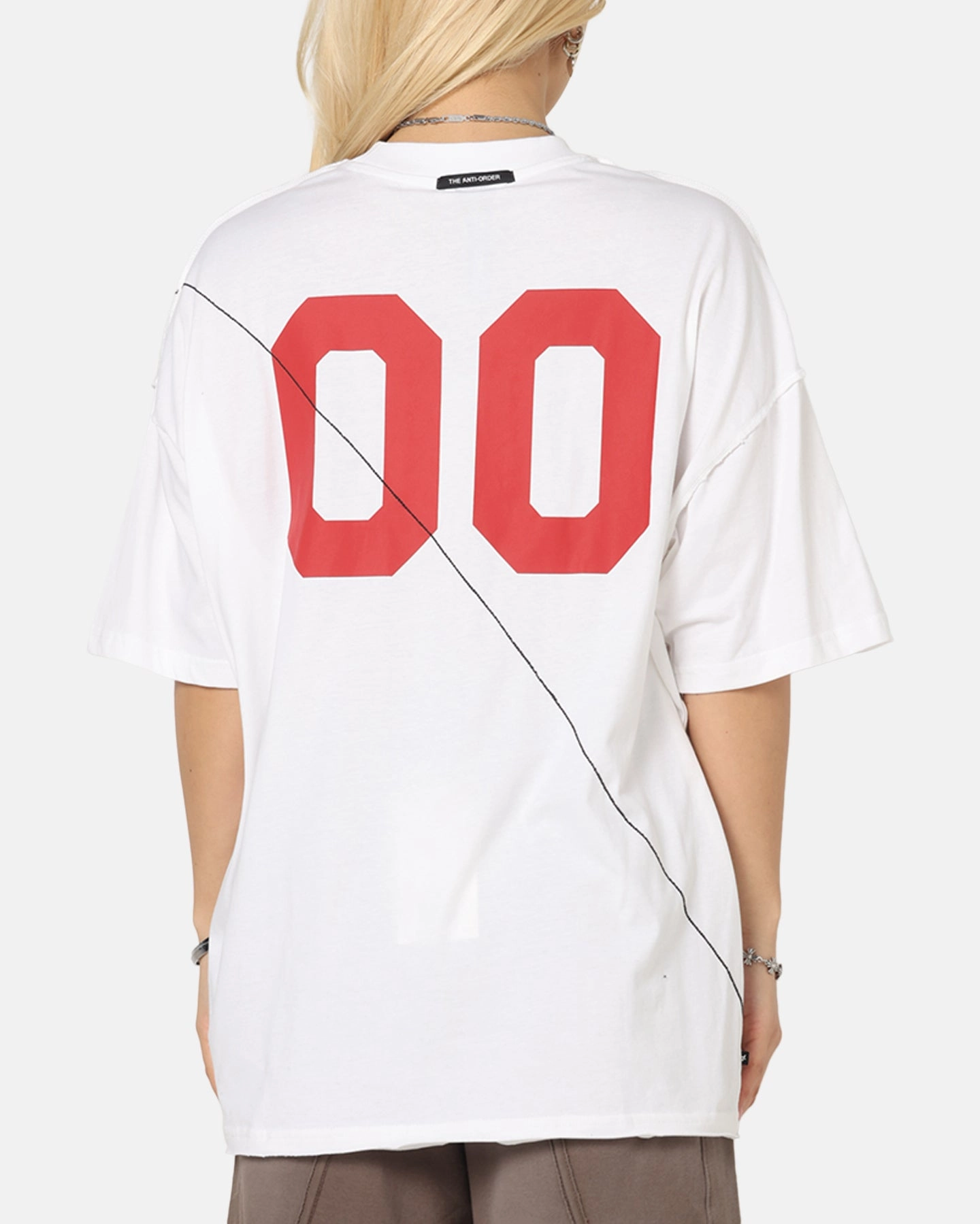 Adjustable Cuff The Anti Order Mosh Non Seam T-Shirt White/Red