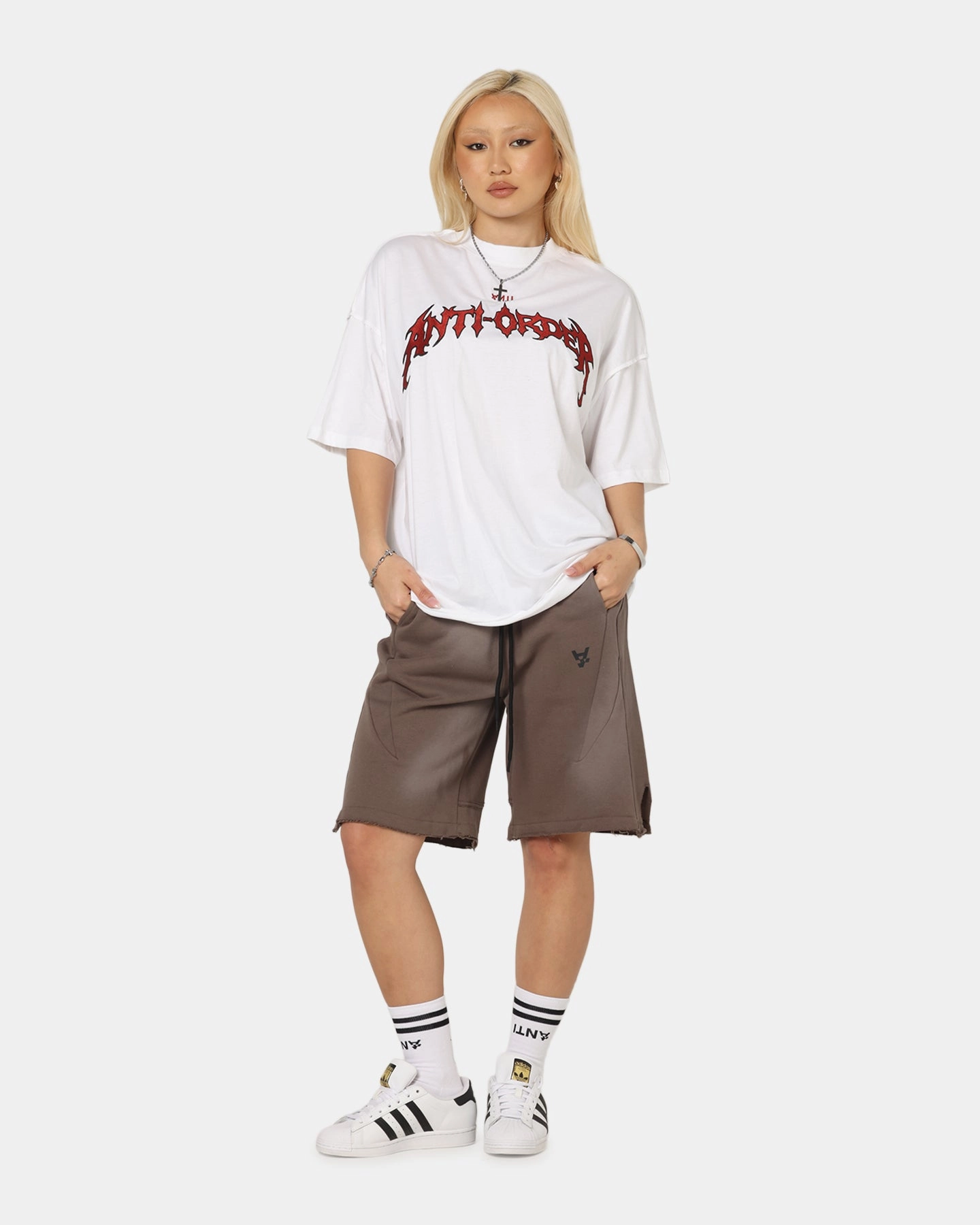 Reflective Safety Accents TailoredCut The Anti Order Mosh Non Seam T-Shirt White/Red