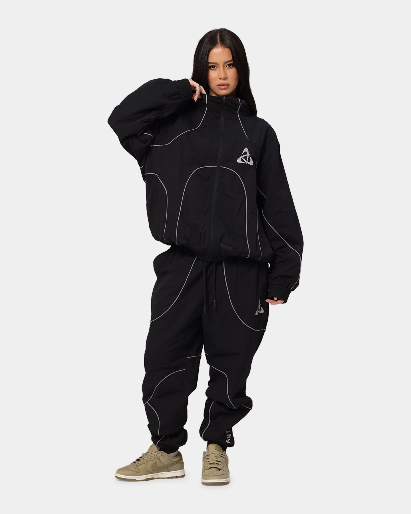 The Anti Order Stereo Nylon Track Jacket Black NonRestrictive NonChafingTrim