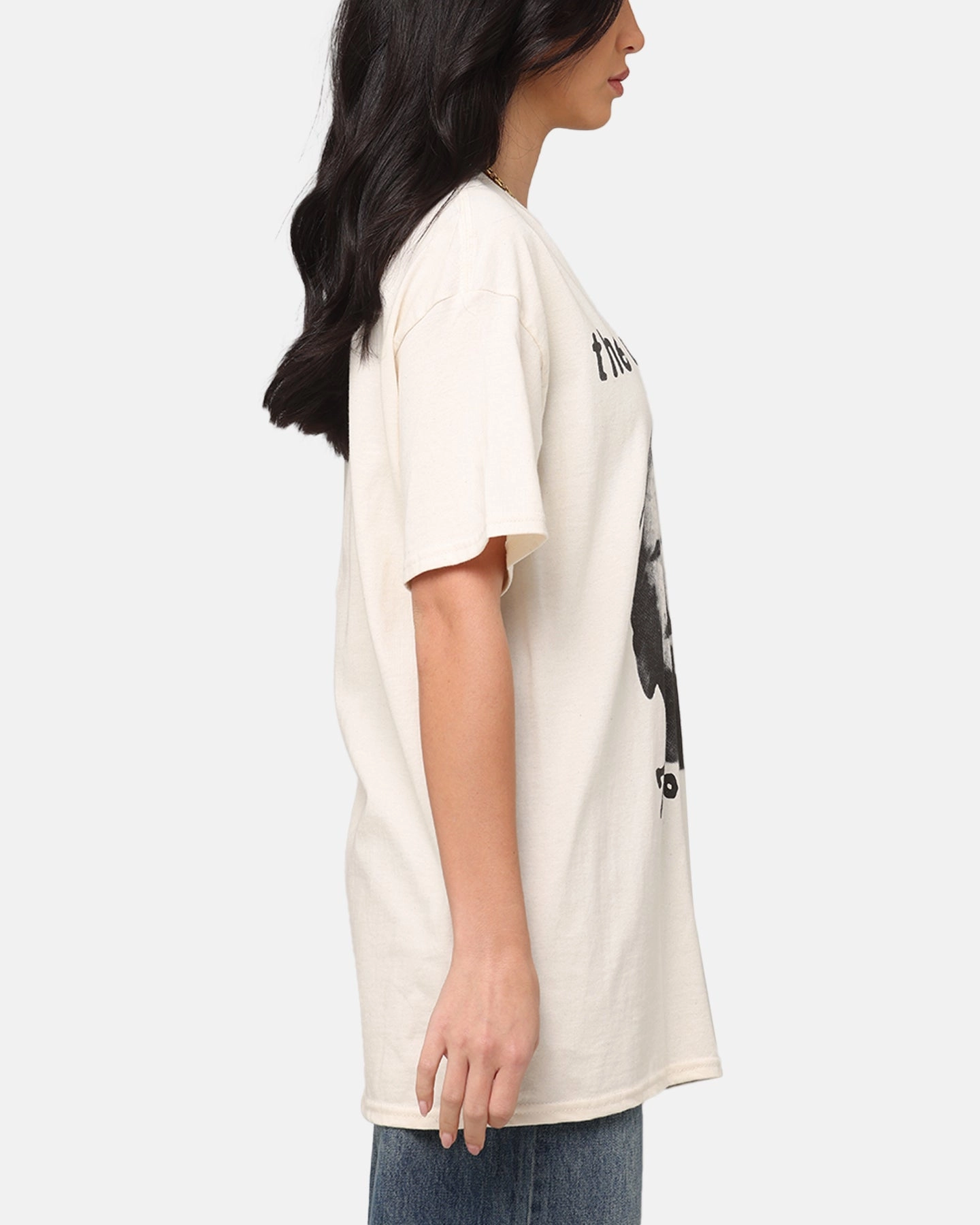 Layered Hem Detailing Compact Weave Fabric The Cranberries Zombie Vintage T-Shirt Off White