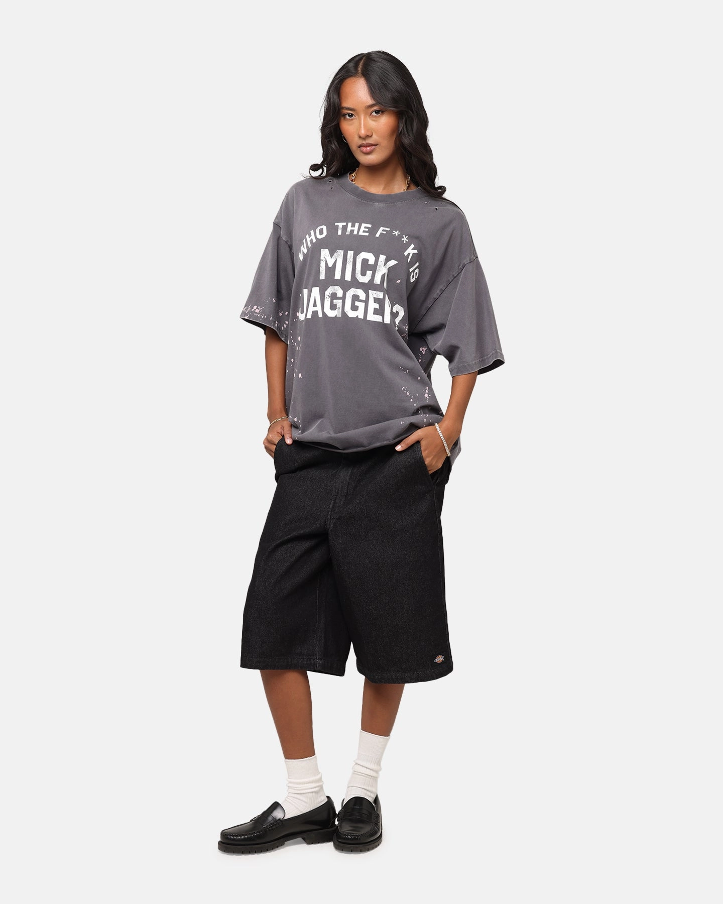 The Rolling Stones Who The F Is Mick T-Shirt Washed Black LowProfileZipperSystem LowProfile Zipper