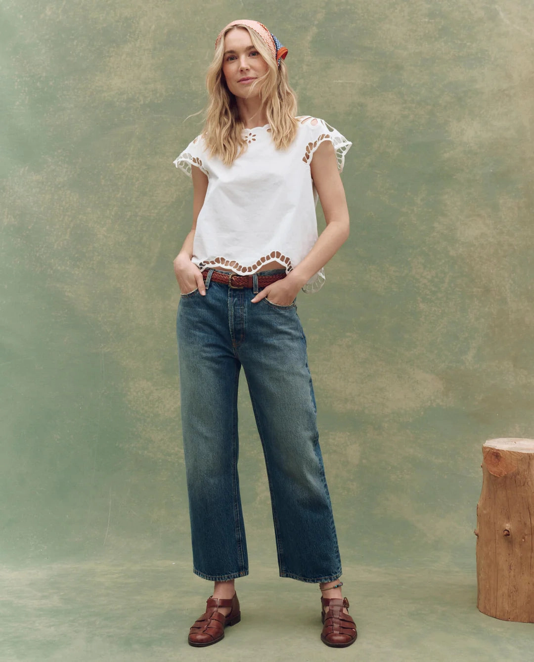 Weighted Hem anti static coating The Super Bloom Eyelet Top